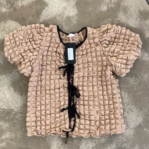Women's Beige Textured Blouse